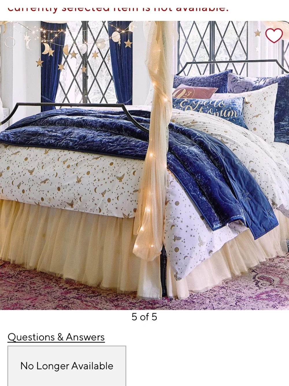 Pottery barn teen Harry Potter enchanted night sky duvet cover and 2 euro shams